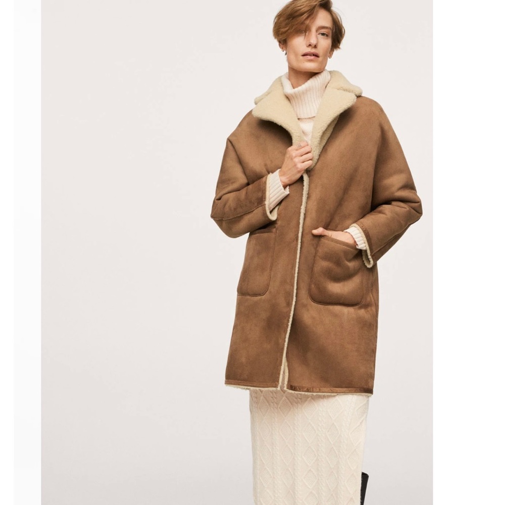 Mango Reversible Faux Shearling-lined Coat